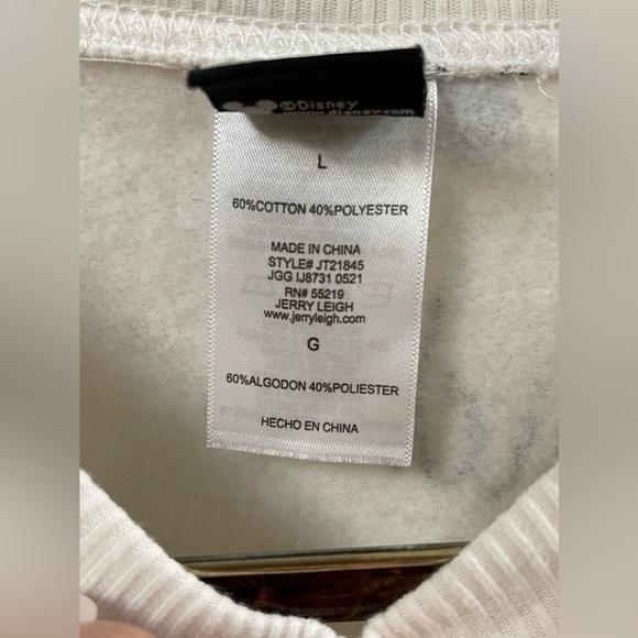 Disney Mickey Mouse Cropped Long Sleeve Sweatshirt, Size Large - Picture 4 of 5